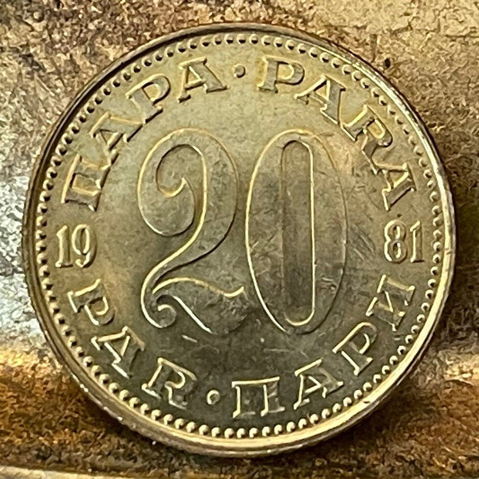 Six Torches One Flame 20 Para Yugoslavia Authentic Coin Money for Jewelry and Craft Making (Socialist Brotherhood)