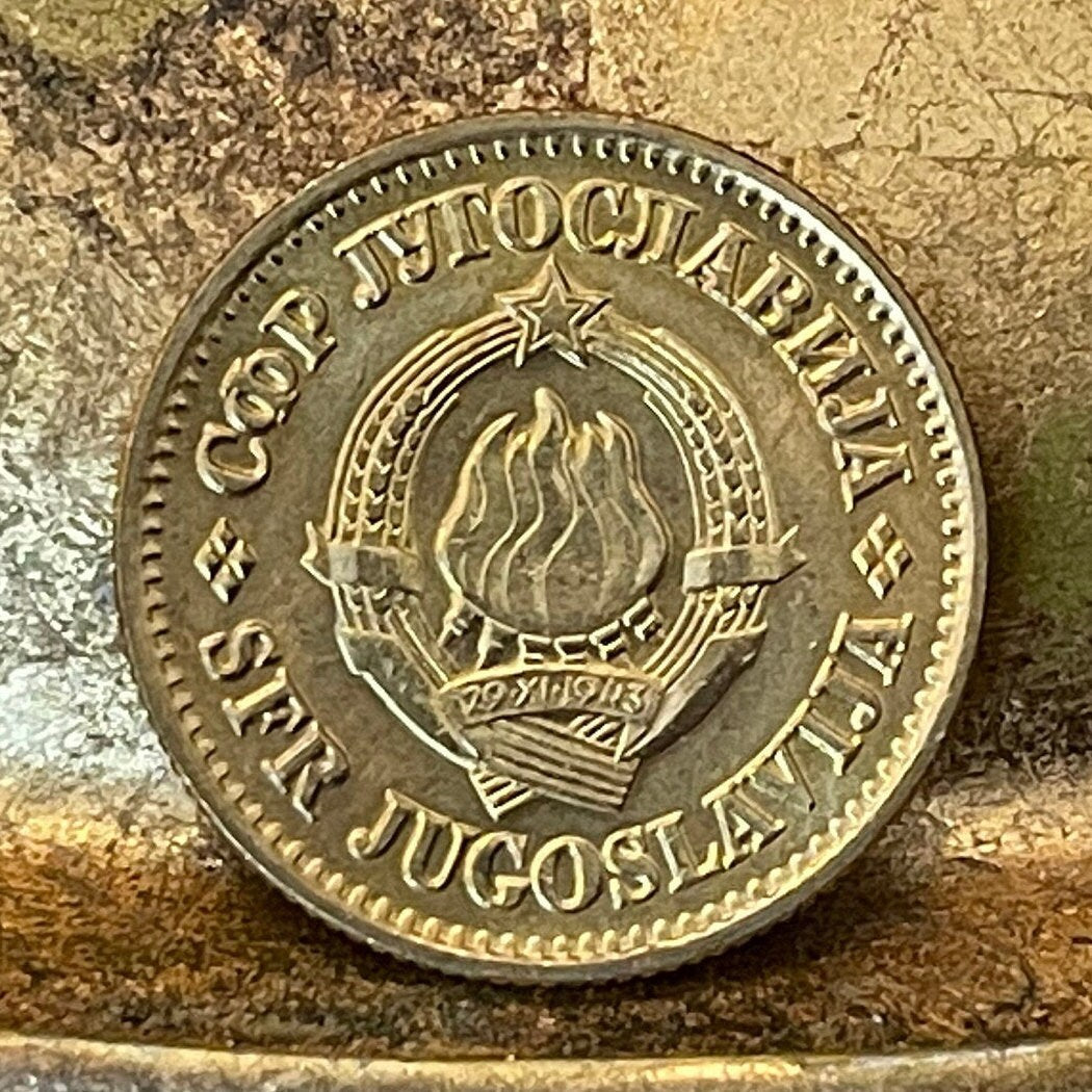 Six Torches One Flame 20 Para Yugoslavia Authentic Coin Money for Jewelry and Craft Making (Socialist Brotherhood)