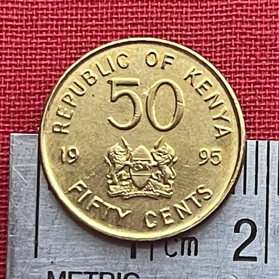 Daniel Arap Moi 50 Cents Kenya Authentic Coin Money for Jewelry and Craft Making (Harambee) (All for One)