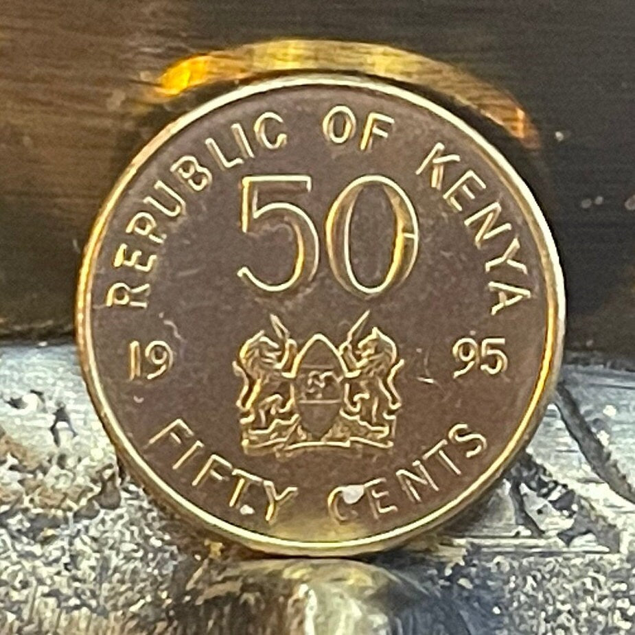 Daniel Arap Moi 50 Cents Kenya Authentic Coin Money for Jewelry and Craft Making (Harambee) (All for One)
