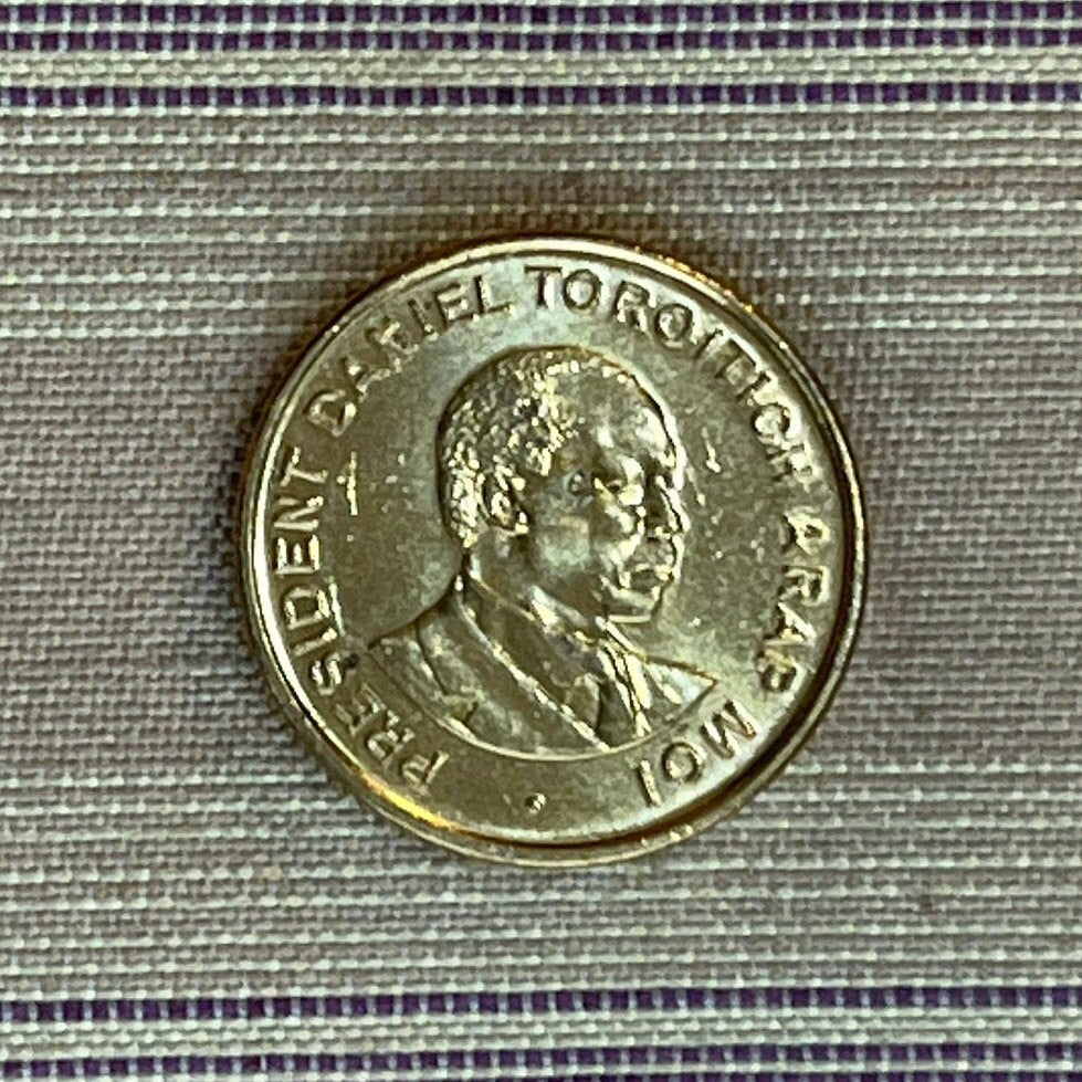 Daniel Arap Moi 50 Cents Kenya Authentic Coin Money for Jewelry and Craft Making (Harambee) (All for One)