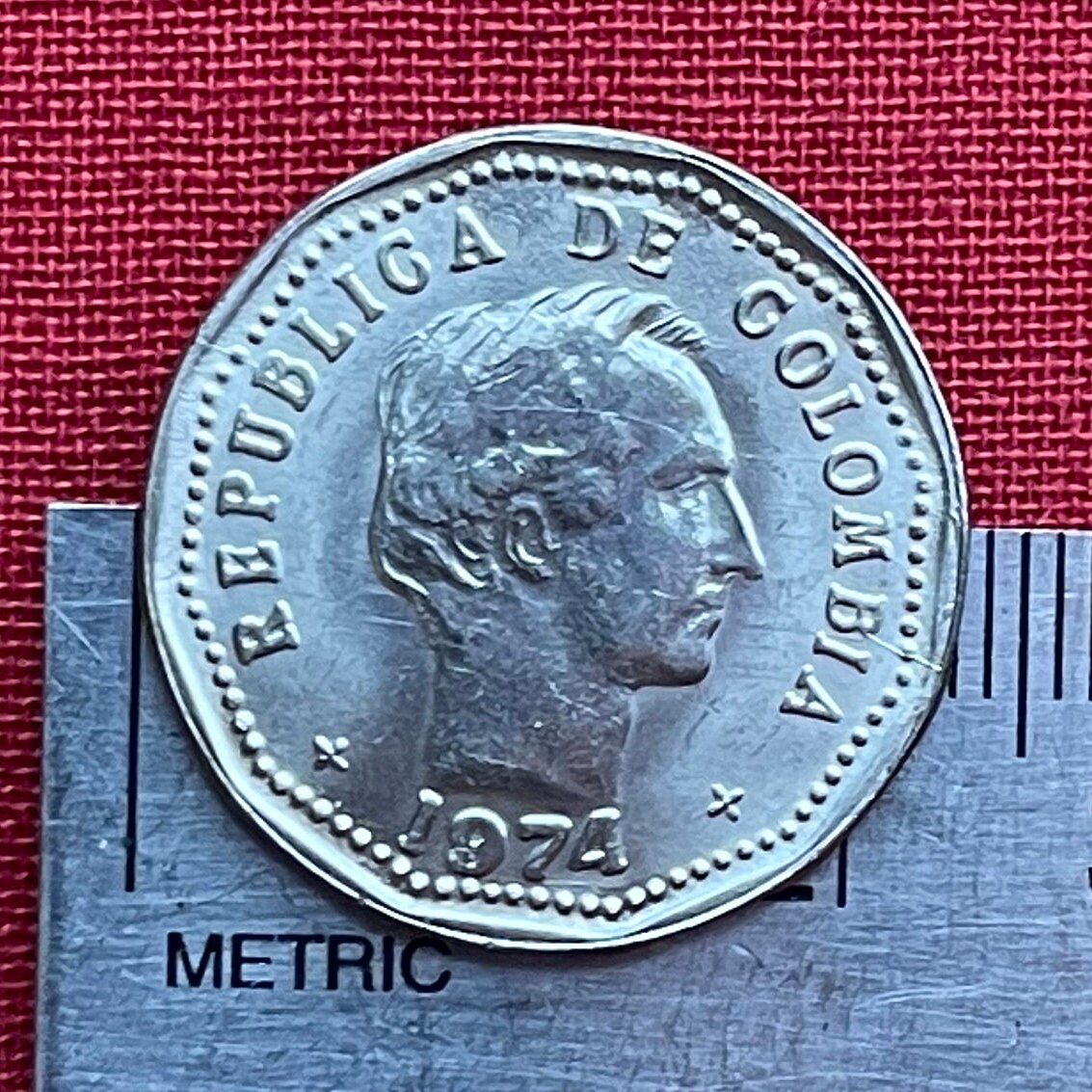 Francisco de Paula Santander 50 Centavos Colombia Authentic Coin Money for Jewelry (Man of the Laws) (War of Independence) (New Granada)