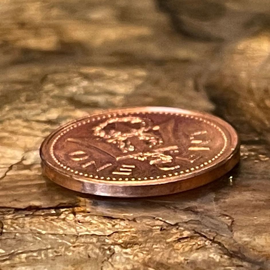 Trident of Poseidon 1 Cent Barbados Authentic Coin Money for Jewelry and Craft Making (Broken Trident) (Seaweed) (Democracy)