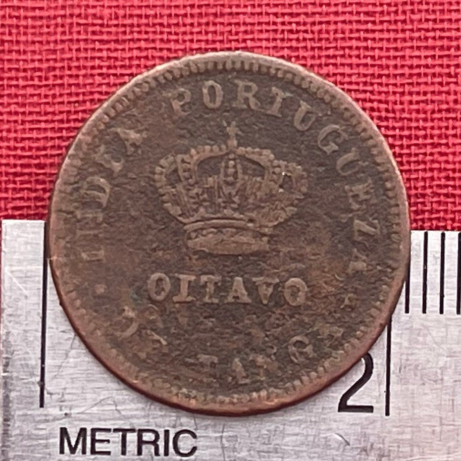 King Luís the Popular 1/8th Tanga Portuguese India Authentic Coin Money for Jewelry (Hamlet Translator) (Oitavo de Tanga) (Goa)