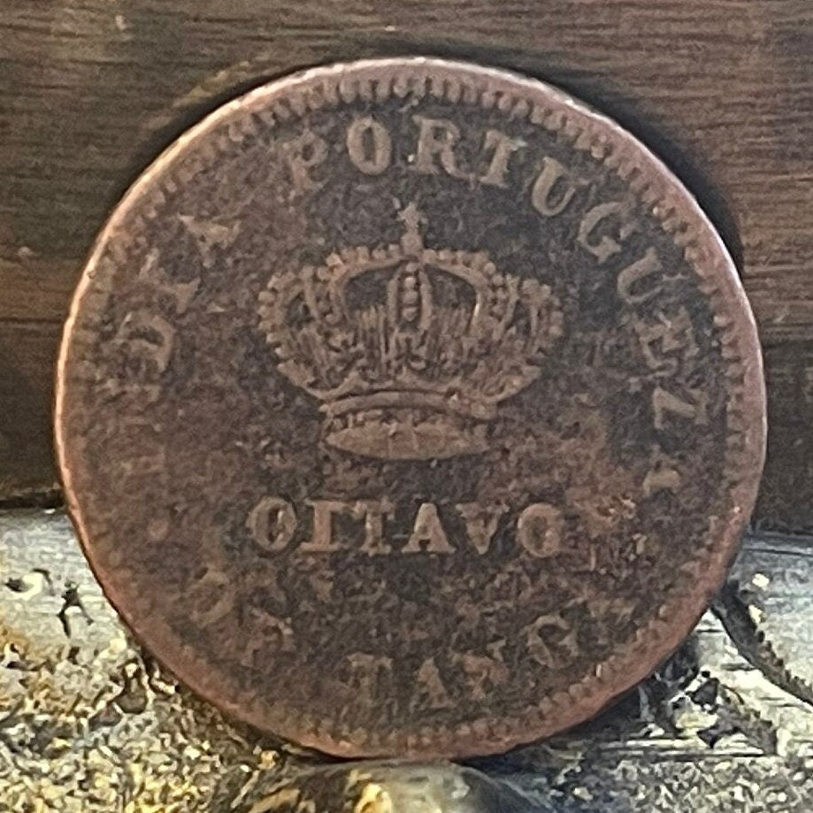 King Luís the Popular 1/8th Tanga Portuguese India Authentic Coin Money for Jewelry (Hamlet Translator) (Oitavo de Tanga) (Goa)