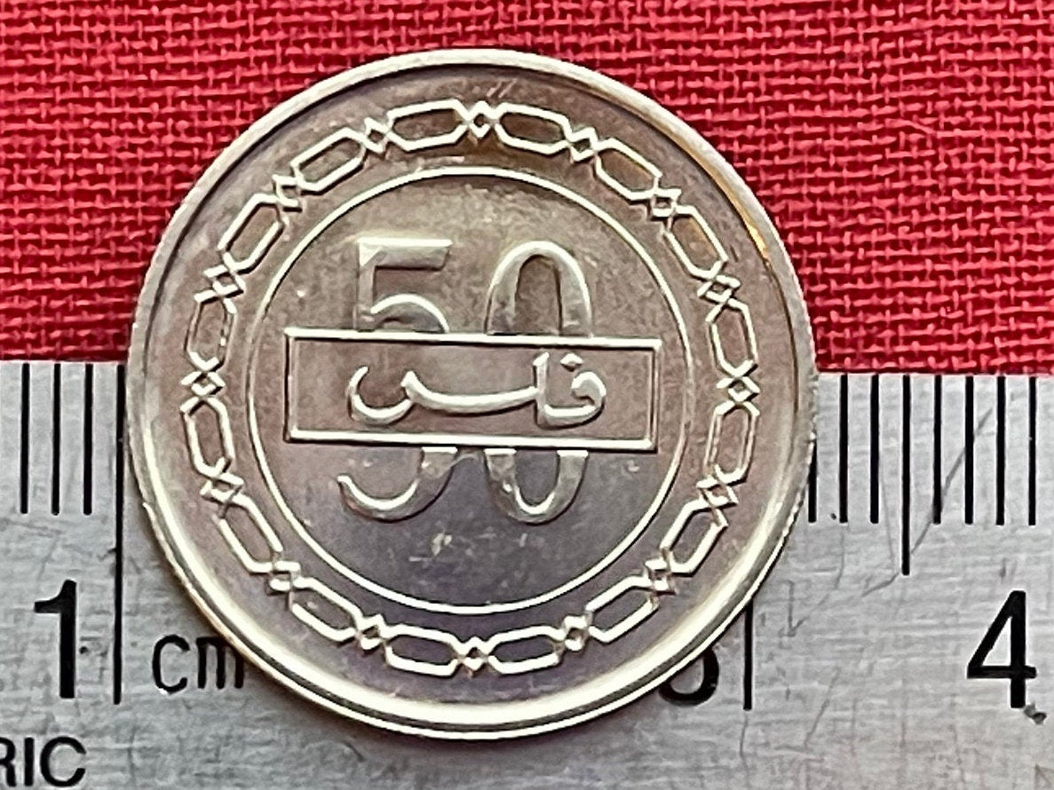 Dhow 50 Fils Bahrain Authentic Coin Money for Jewelry and Craft Making (Fish In Sea)