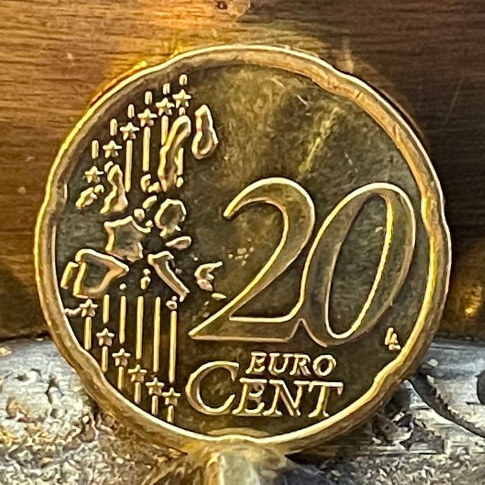 Belvedere Palace 20 Euro Cents Austria Authentic Coin Money for Jewelry and Craft Making (Baroque Architecture) (Peace Treaty)