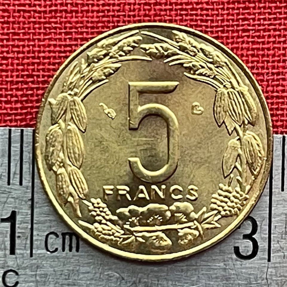 Giant Elands 5 Francs Central African States Authentic Coin Money for Jewelry and Craft Making (Lord Derby Eland) 2003 (Hunting) (Antelope)