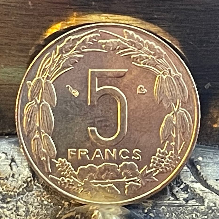 Giant Elands 5 Francs Central African States Authentic Coin Money for Jewelry and Craft Making (Lord Derby Eland) 2003 (Hunting) (Antelope)