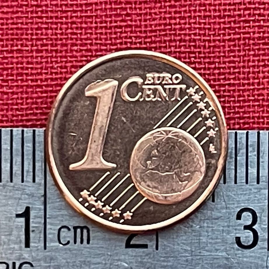 Mouflon Wild Sheep 1 Euro Cent Cyprus Authentic Coin Money for Jewelry and Craft Making (Agrino) (Lamb)
