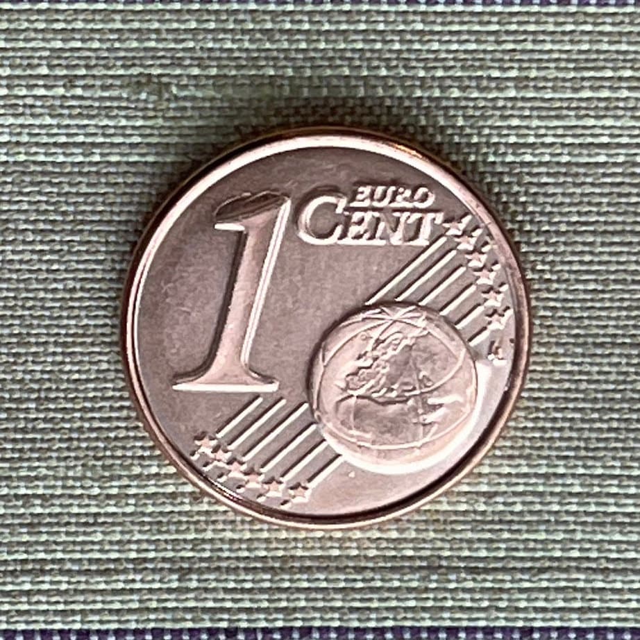 Mouflon Wild Sheep 1 Euro Cent Cyprus Authentic Coin Money for Jewelry and Craft Making (Agrino) (Lamb)