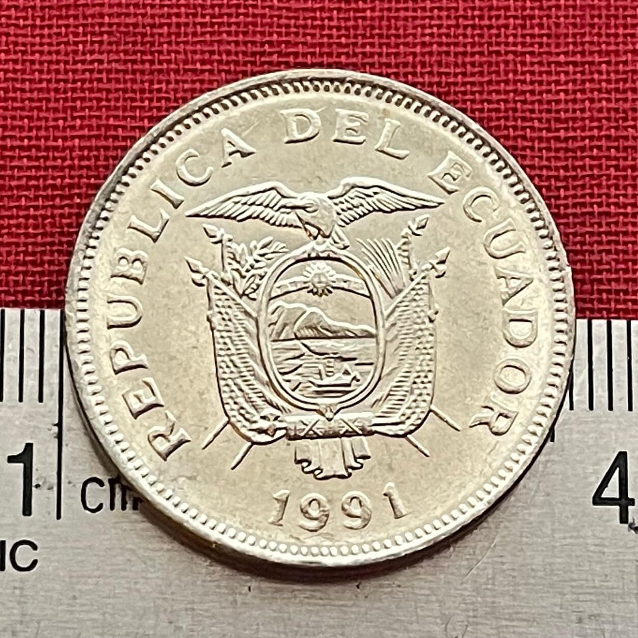 Monument to the Equator 20 Sucres Ecuador Authentic Coin Money for Jewelry and Craft Making (Middle of the World City) (Mitad del Mundo)