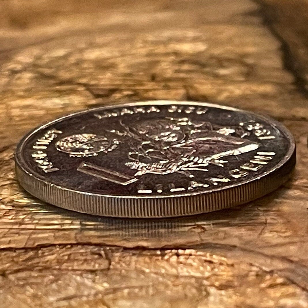 Woman with Beehive Sicolo Hairdo, Husking Corn & King Sobhuza 1 Lilangeni Swaziland Authentic Coin Money for Jewelry (1981) (Eswatini) Maize