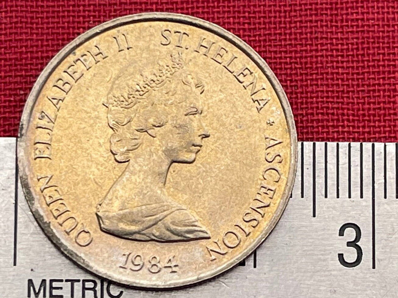 Wirebird 5 Pence Saint Helena Authentic Coin Money for Jewelry (Saint Helena Plover) (Ascension and Tristan da Cunha) 1984 (Napoleon Exile)