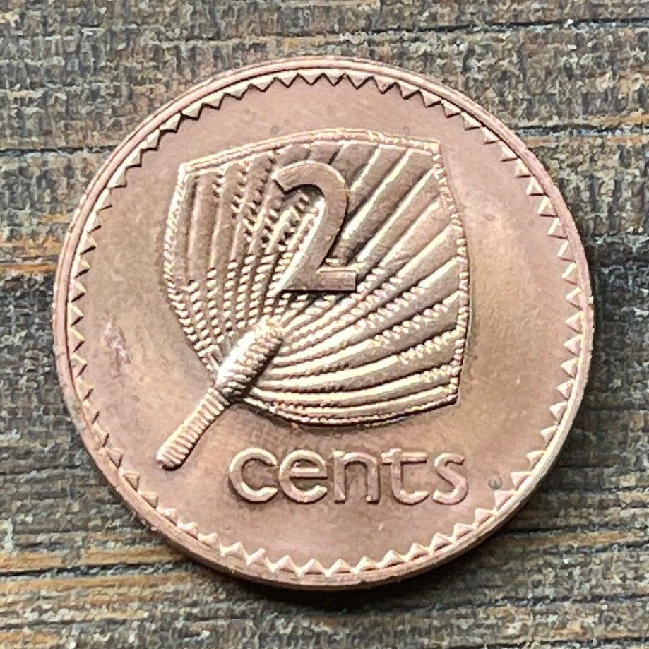 Palm Fan Umbrella 2 Cents Fiji Authentic Coin Money for Jewelry and Craft Making (Iri masei) (Ai viu) (Fiji Fan Palm)