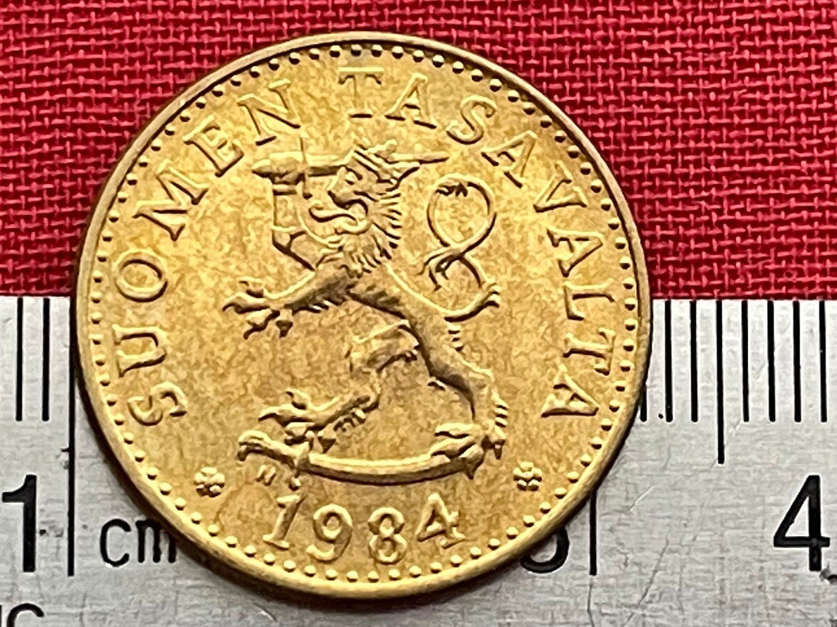 Stylized Tree & Rampant Lion 20 Penniä Finland Authentic Coin Money for Jewelry and Craft Making