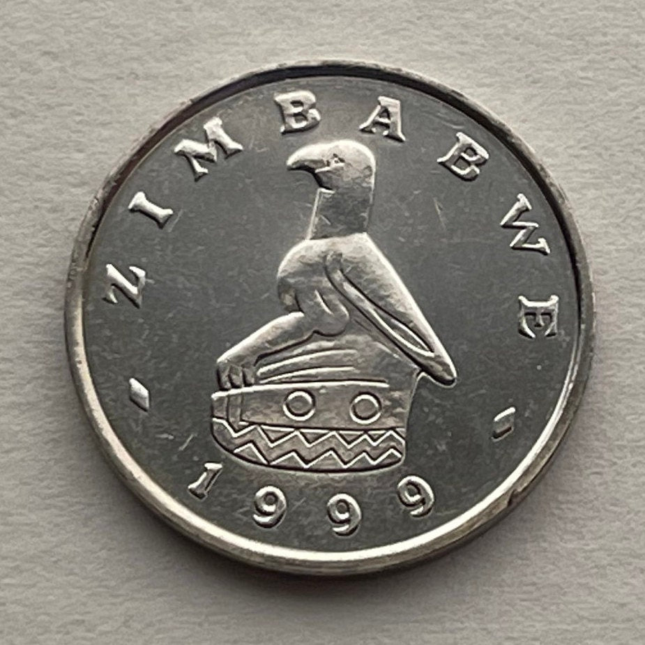 Baobab Tree & Zimbabwe Bird 10 Cents Bacheleur Eagle Authentic Coin Money for Jewelry and Craft Making