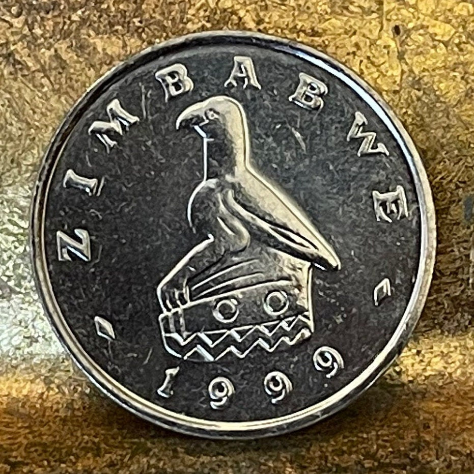 Baobab Tree & Zimbabwe Bird 10 Cents Bacheleur Eagle Authentic Coin Money for Jewelry and Craft Making