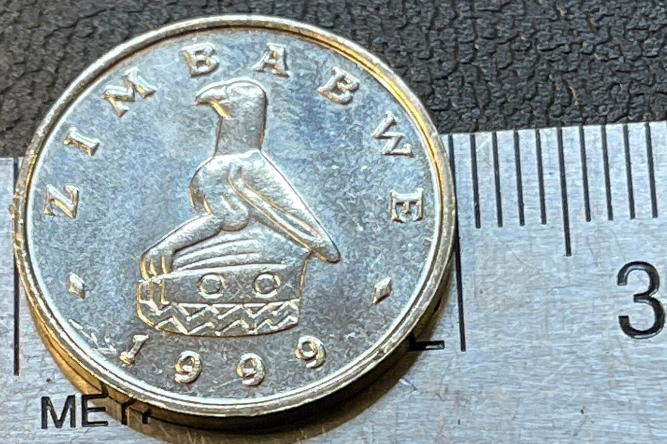 Baobab Tree & Zimbabwe Bird 10 Cents Bacheleur Eagle Authentic Coin Money for Jewelry and Craft Making