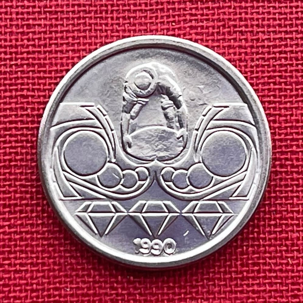 Gold Miner 10 Centavos Brazil Authentic Coin Money for Jewelry and Craft Making (Prospector) (Garimpeiro)