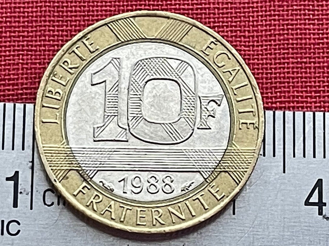 Genius of Liberty 10 Francs France Authentic Coin Money for Jewelry and Craft Making (Génie de la Liberté) Bimetallic (July Column) Hot Guy