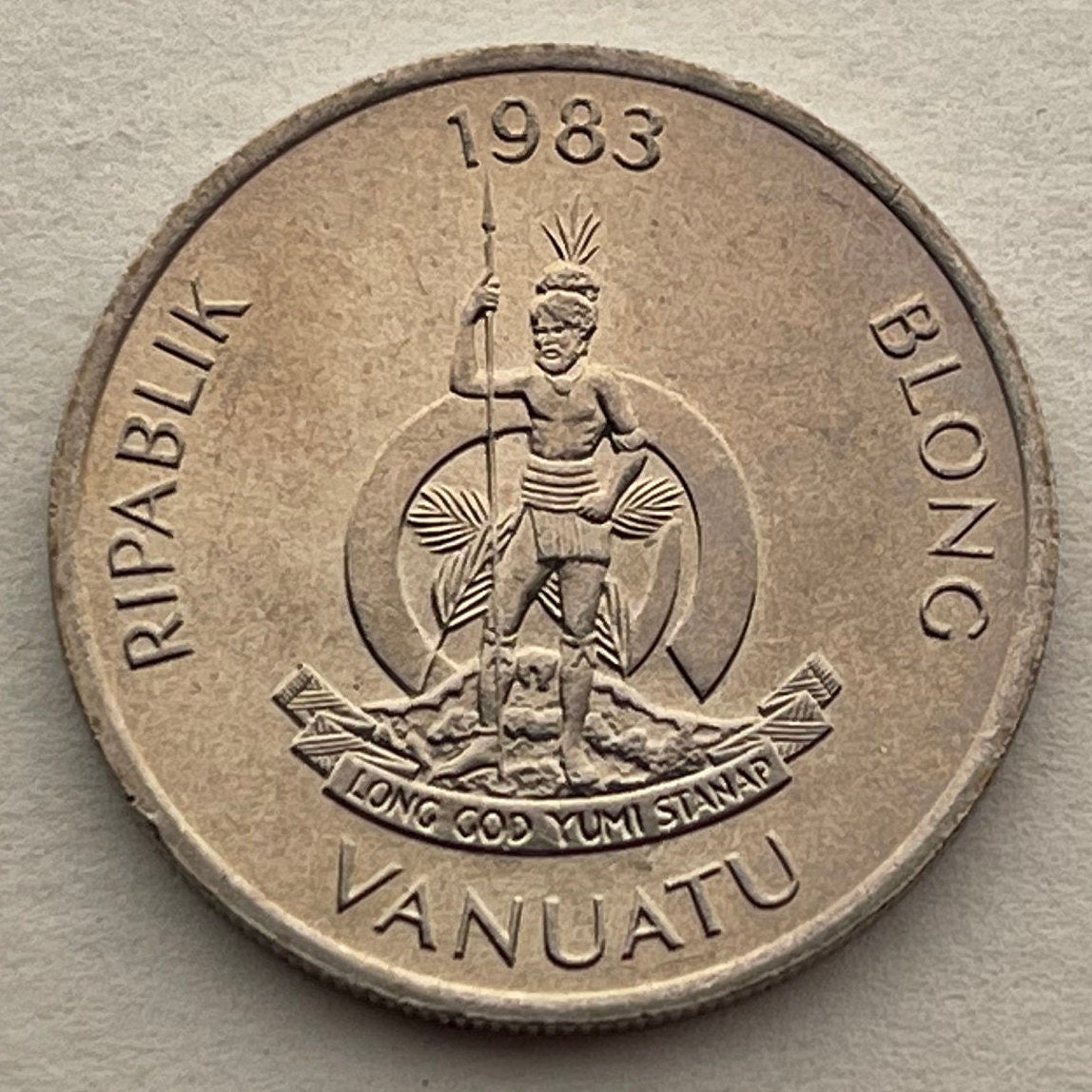 Coconut Crab 10 Vatu Vanuatu Authentic Coin Money for Jewelry and Craft Making (Robber Crab) (Palm Thief) (Hermit Crab) (Melanesia)