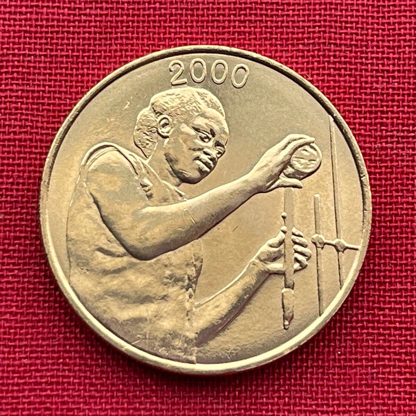 Woman Scientist & Akan Sawfish Goldweight 25 CFA Francs West African States Authentic Coin Money for Jewelry (Ashanti) (STEM for Girls)