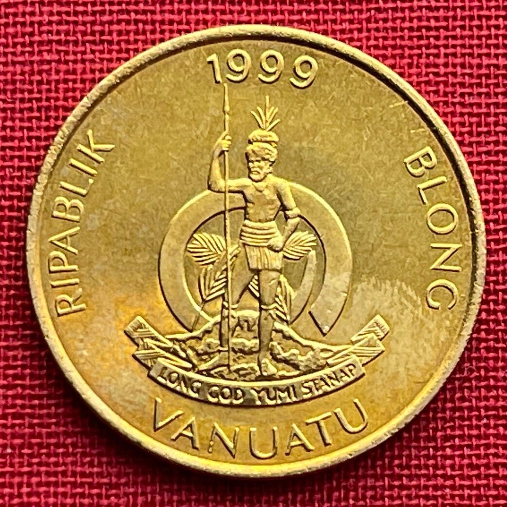 Triton Shell Trumpet (Large) 5 Vatu Vanuatu Authentic Coin Money for Jewelry and Craft Making (Horagai) (Sangu) (Pūtātara)