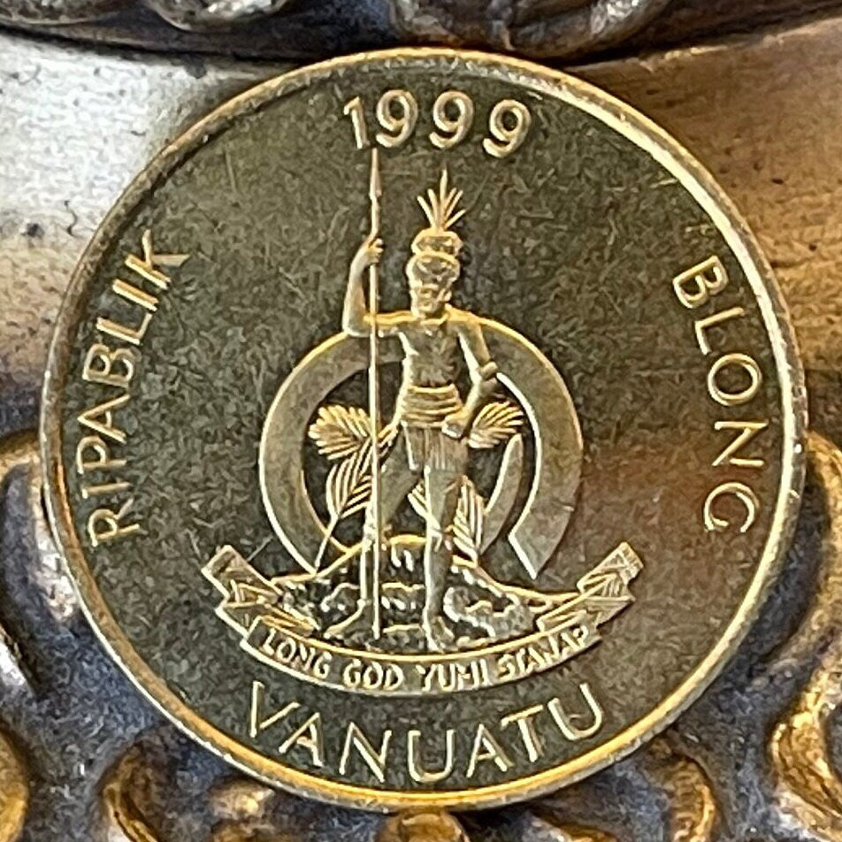 Triton Shell Trumpet (Large) 5 Vatu Vanuatu Authentic Coin Money for Jewelry and Craft Making (Horagai) (Sangu) (Pūtātara)