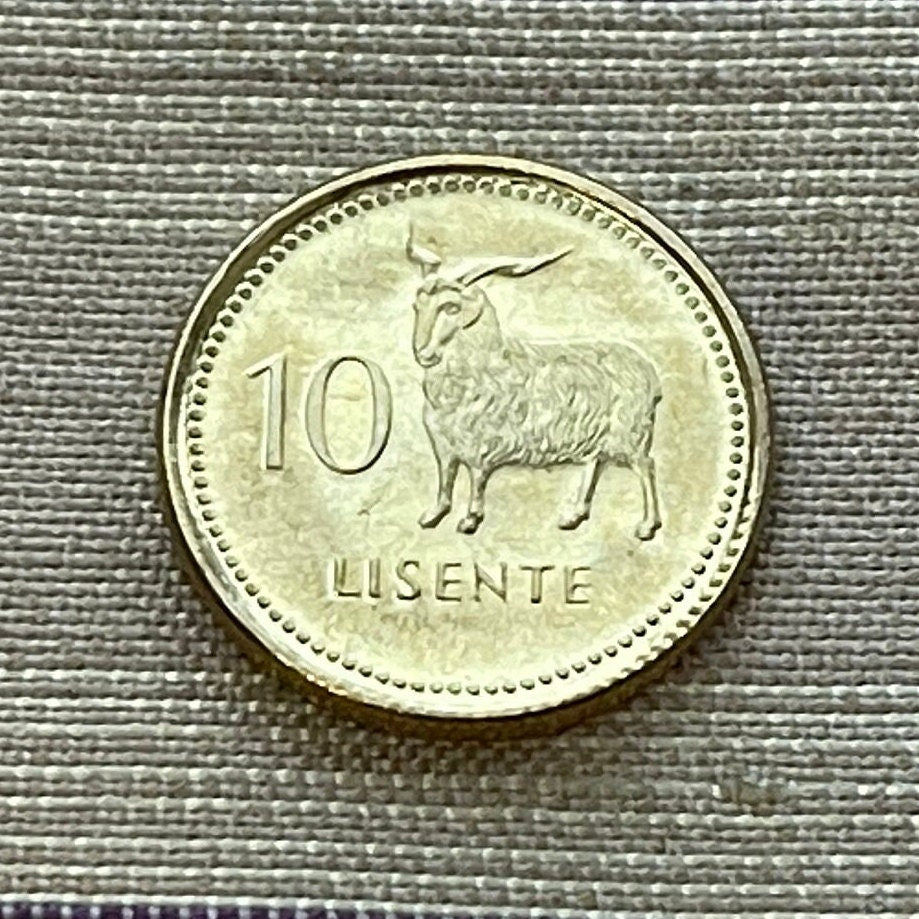 Angora Goat 10 Lisente Lesotho Authentic Coin Money for Jewelry and Craft Making (Mohair)