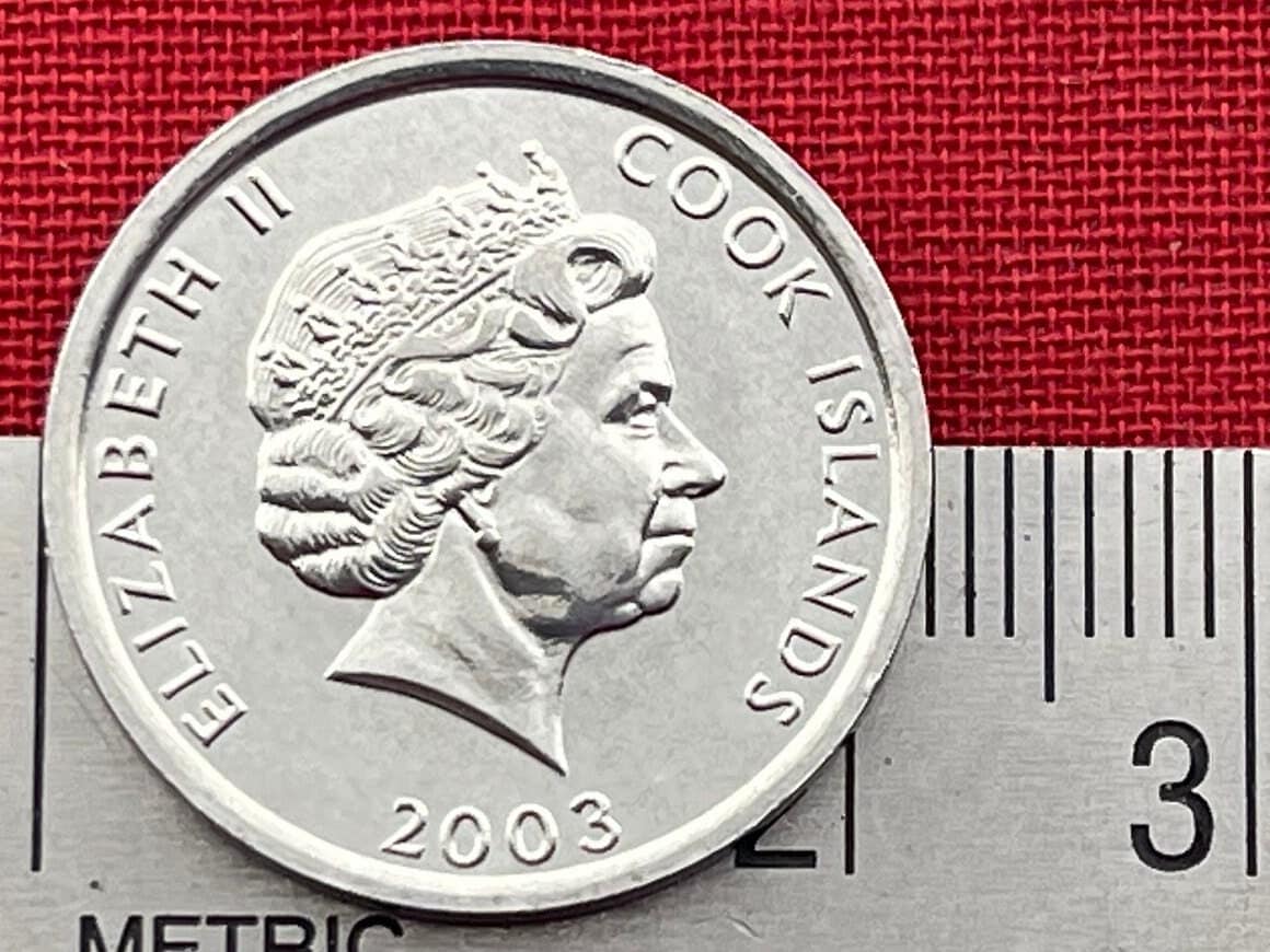 Captain James Cook 1 Cent Cook Islands Authentic Coin Money for Jewelry and Craft Making (2003) (Nautical) (Sailing)