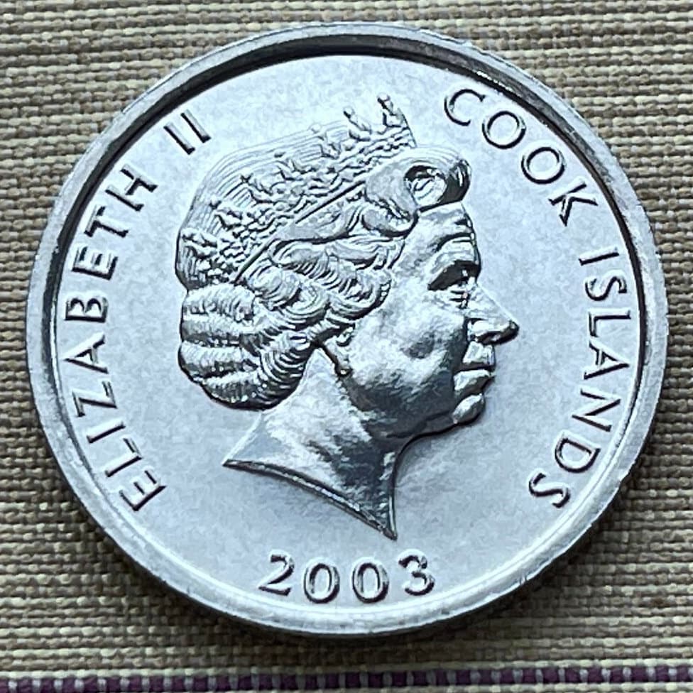 Captain James Cook 1 Cent Cook Islands Authentic Coin Money for Jewelry and Craft Making (2003) (Nautical) (Sailing)