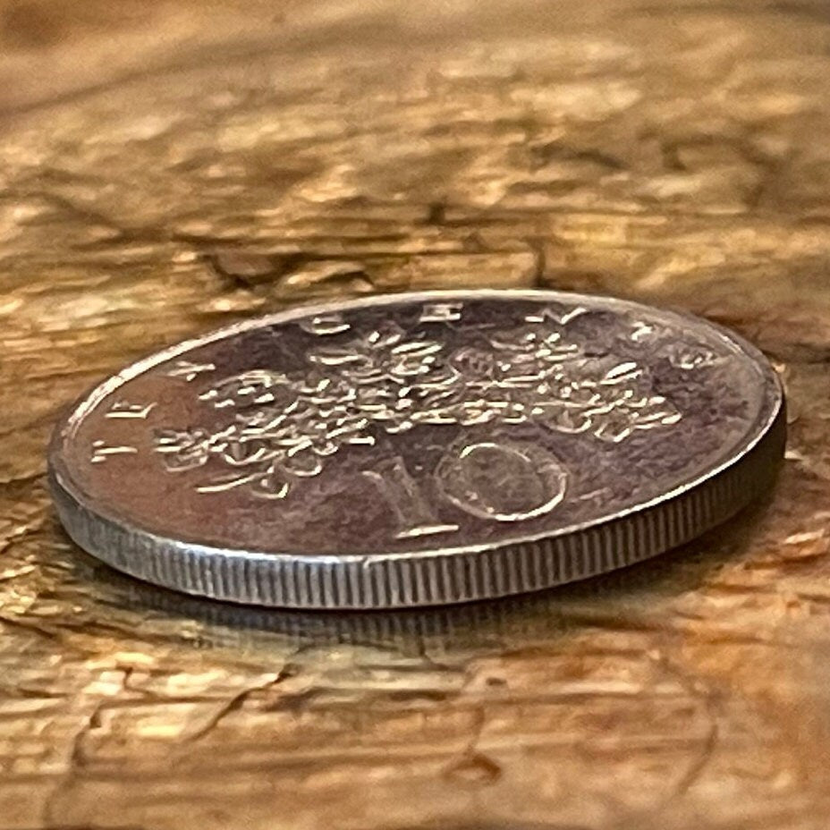Homerus Swallowtail Butterfly & Roughbark Lignum-Vitae Flowers 10 Cents Jamaica Authentic Coin Money for Jewelry (CONDITION: FINE)