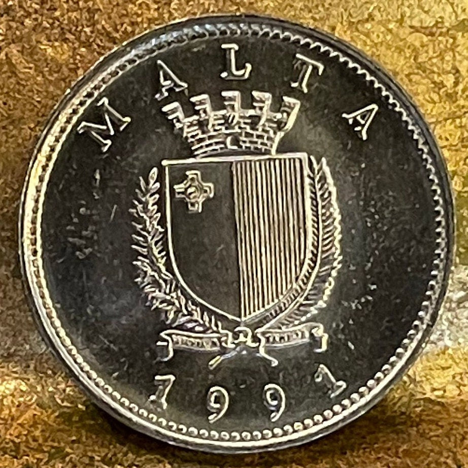 Mahi-mahi 10 Cents Malta Authentic Coin Money for Jewelry and Craft Making (Dolphinfish) (Lampuki) (Lampuka) (Dorado)
