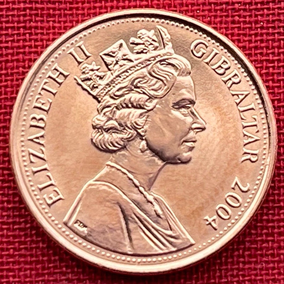 Barbary Macaque 1 Penny Gibraltar Authentic Coin Charm for Jewelry and Craft Making (Monkey) (2004)