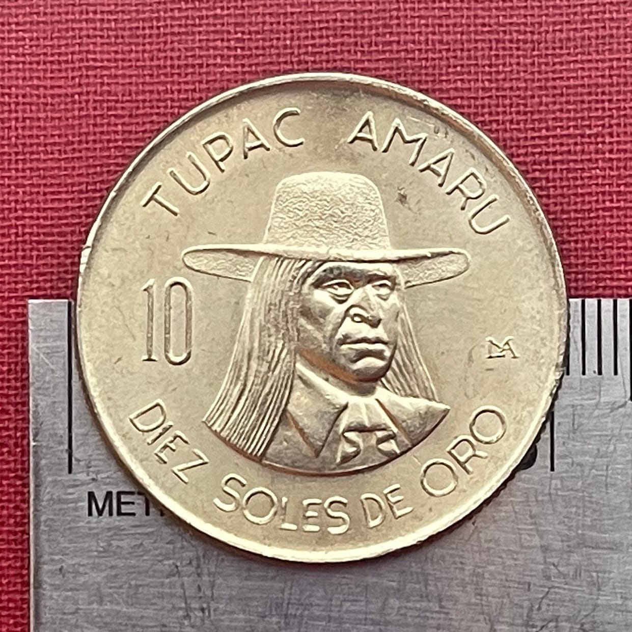Revolutionary Tupac Amaru II 10 Soles (LARGE) Peru Authentic Coin Money for Jewelry and Craft Making (Indigenous Leader) (31 mm)