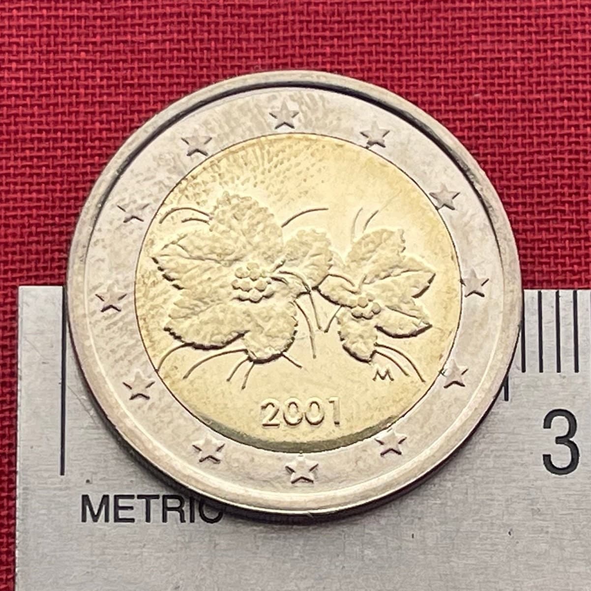 Cloudberry Flowers & Berries 2 Euros Finland Authentic Coin Money for Jewelry and Craft Making (Bimetallic)