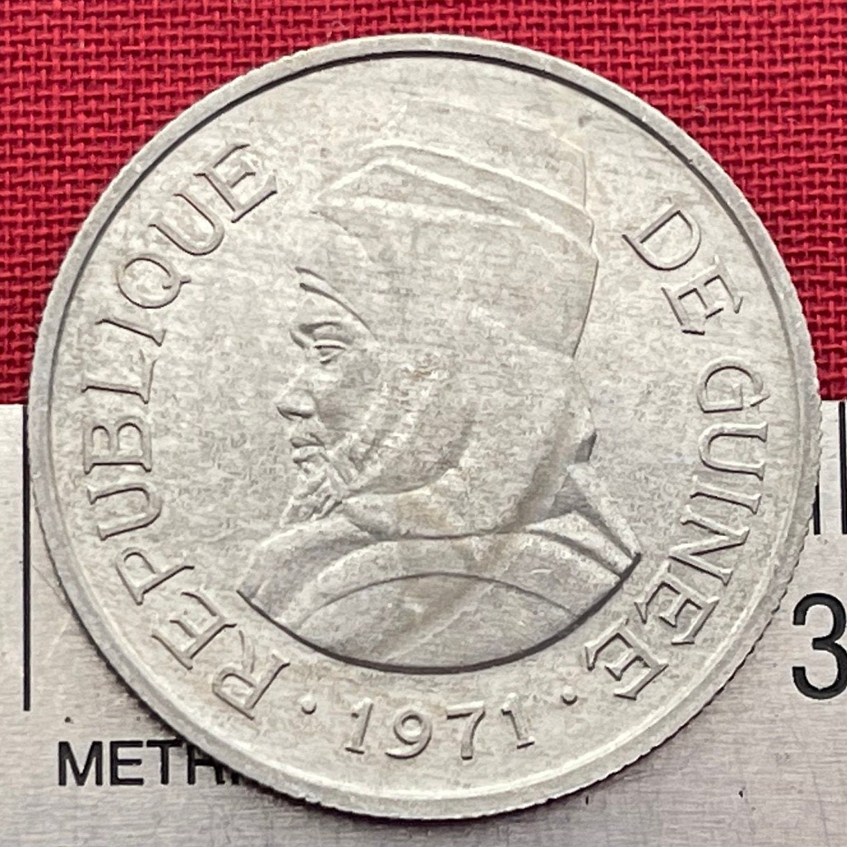 Almamy Samori Touré 5 Sylis Guinea Authentic Coin Money for Jewelry (Black Lives Matter) (Freedom Fighter) (1971) (Work Justice Solidarity)