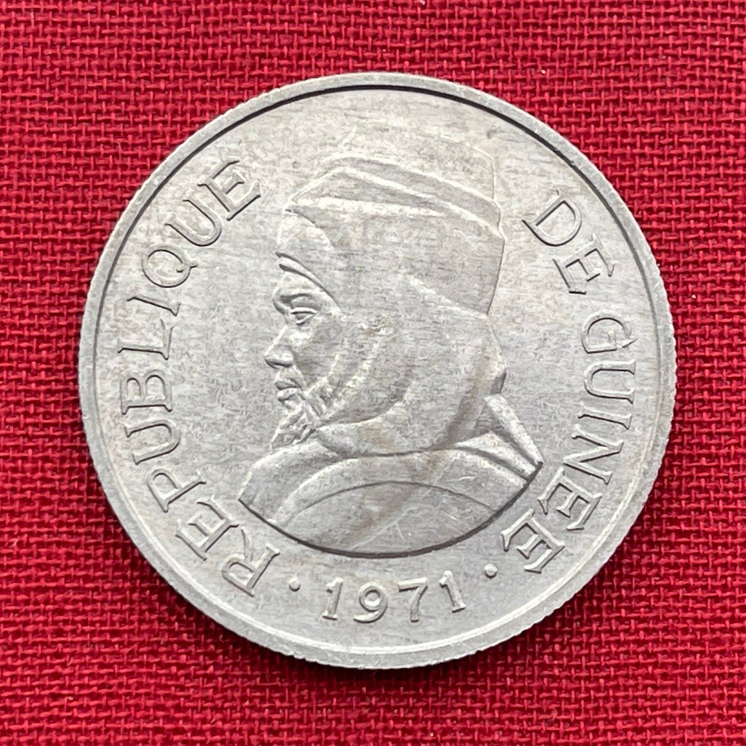Almamy Samori Touré 5 Sylis Guinea Authentic Coin Money for Jewelry (Black Lives Matter) (Freedom Fighter) (1971) (Work Justice Solidarity)