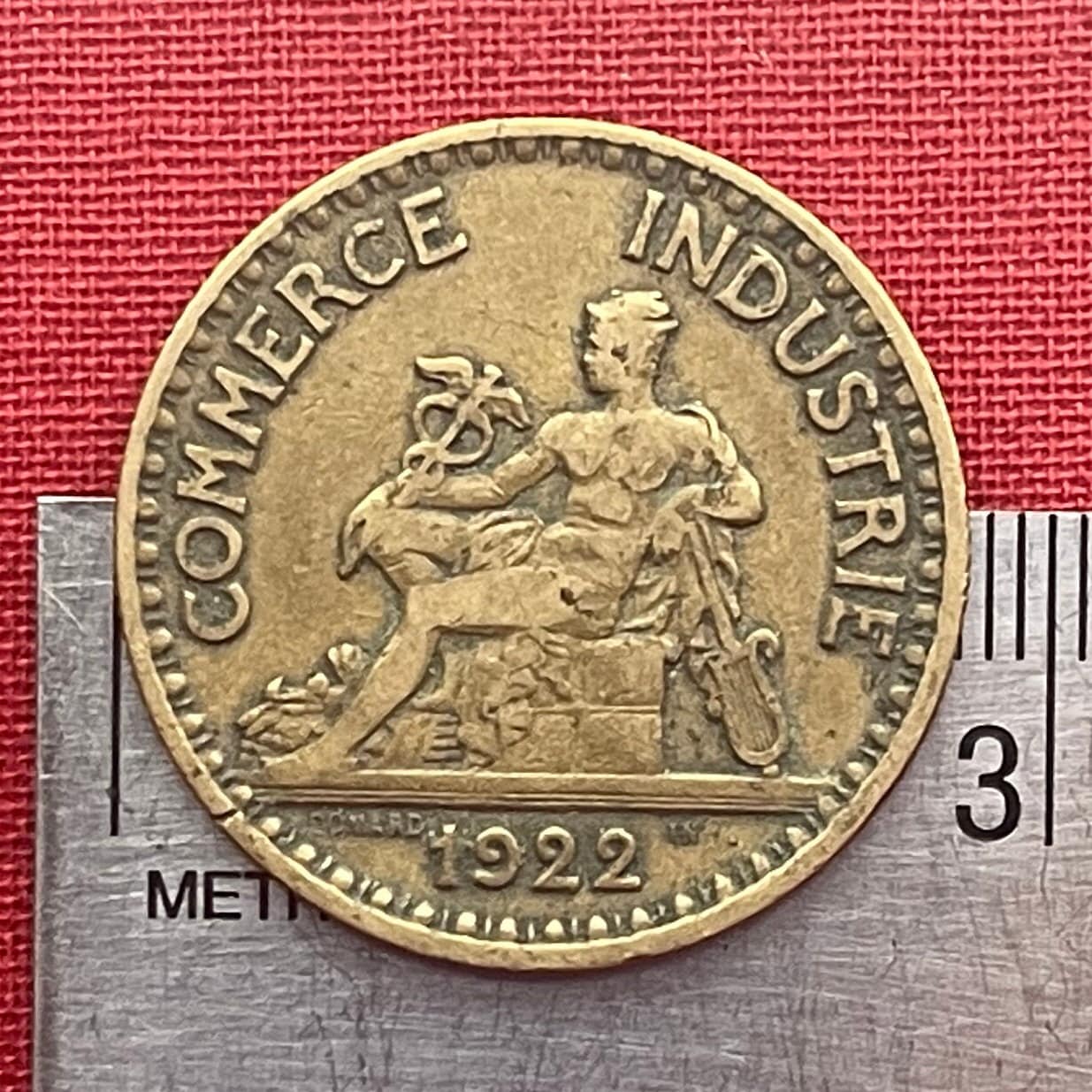 Mercury (Large) God of Commerce and Industry & Liberté, Égalité, Fraternité 2 Francs France Authentic Coin Money for Jewelry (Hermes)