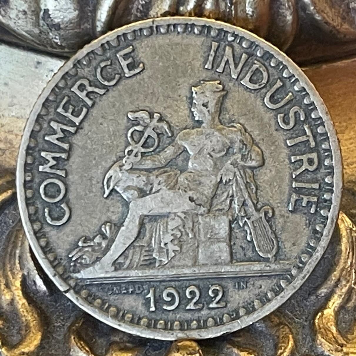 Mercury (Large) God of Commerce and Industry & Liberté, Égalité, Fraternité 2 Francs France Authentic Coin Money for Jewelry (Hermes)