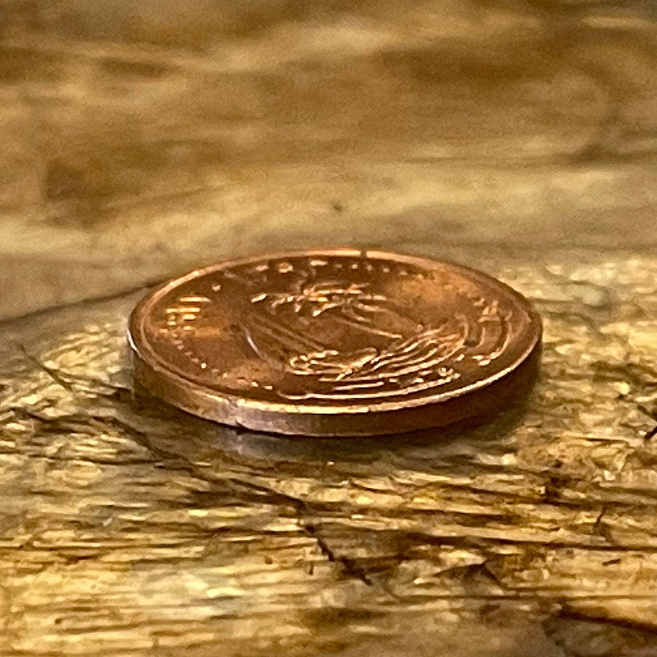 Sailing Dhow and Palm Trees 1 Dirhim Qatar Authentic Coin Money for Jewelry and Craft Making (1973) (Al Jazeera)