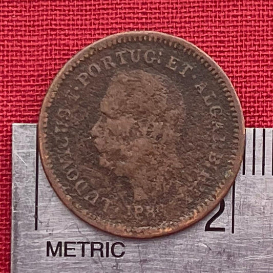 King Luís the Popular 1/8th Tanga Portuguese India Authentic Coin Money for Jewelry (Hamlet Translator) (Oitavo de Tanga) (Goa)