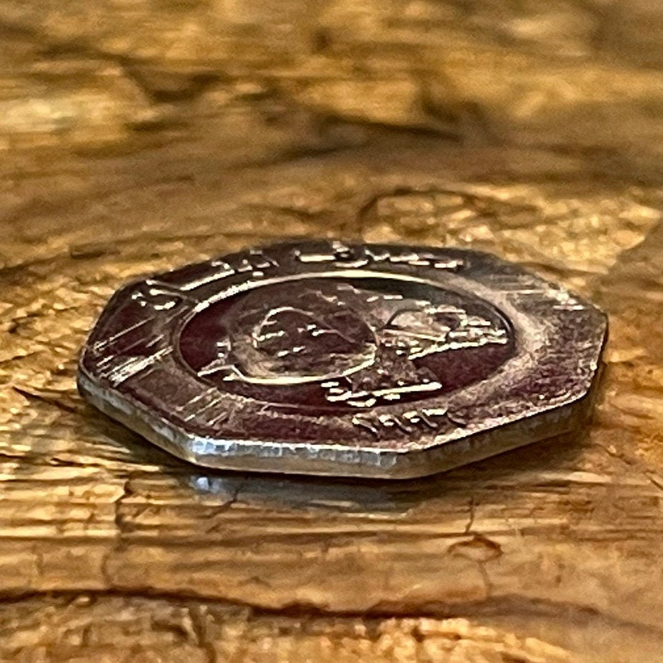 Cedar Tree 50 Livres Lebanon Authentic Coin Charm for Jewelry and Craft Making (50 Pounds) (Gilgamesh) (1996) (Octagonal) (8-Sided)