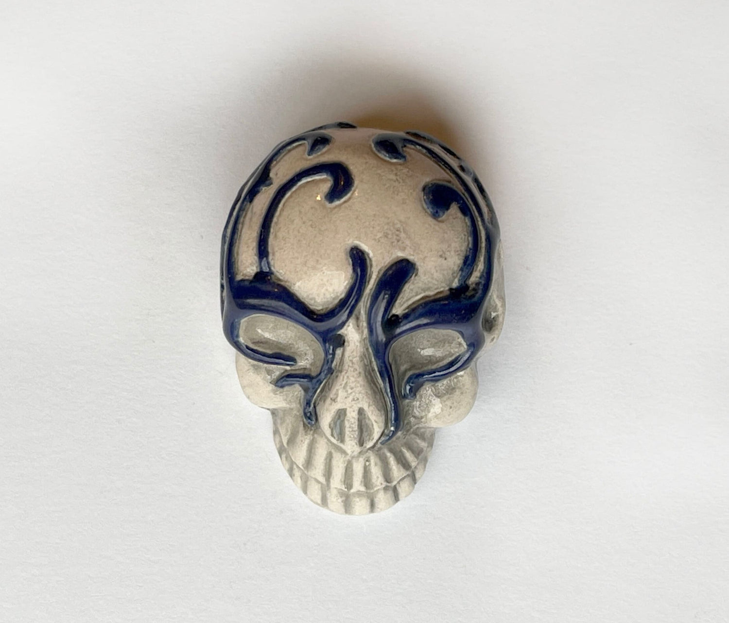 Sugar Skull Focal Bead Pendant-LIMITED EDITION-Dia de los Muertos, Day of the Dead-handmade ceramic bead charm pendant