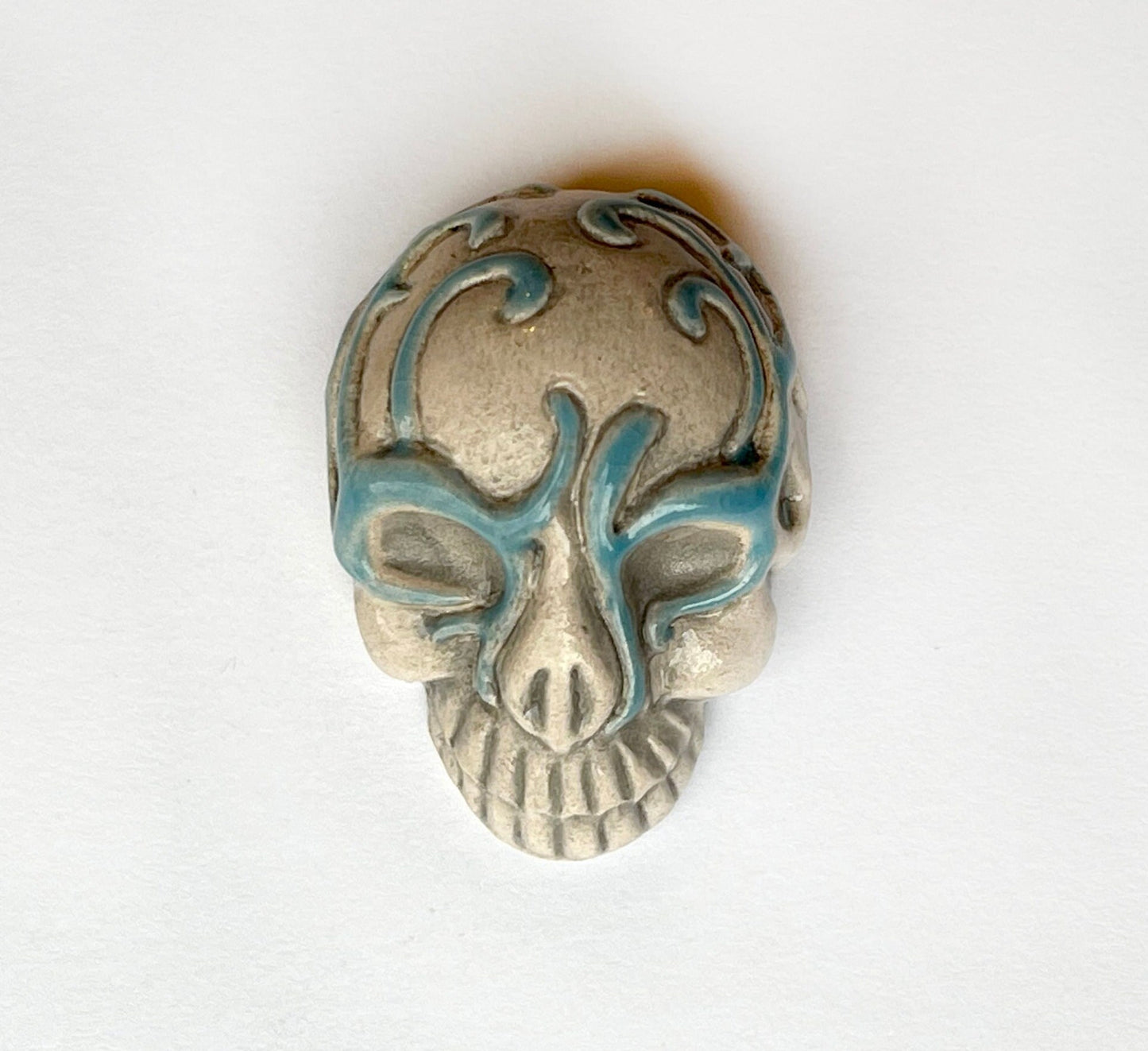 Sugar Skull Focal Bead Pendant-LIMITED EDITION-Dia de los Muertos, Day of the Dead-handmade ceramic bead charm pendant