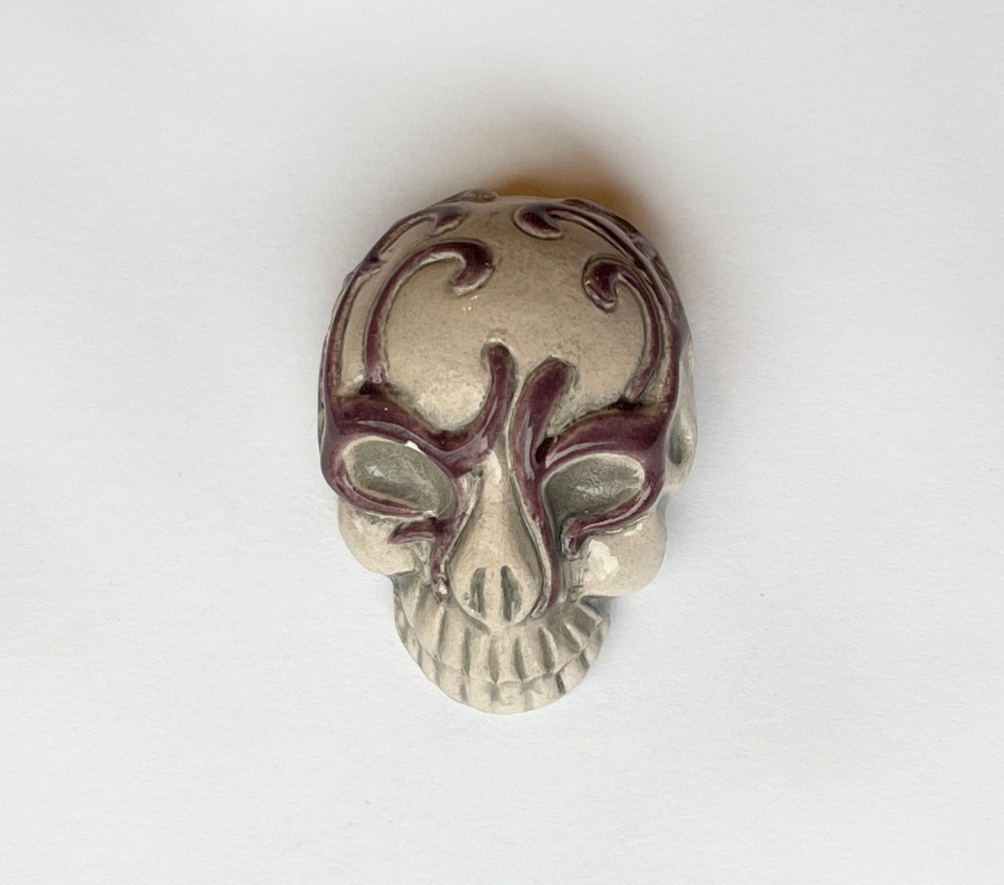 Sugar Skull Focal Bead Pendant-LIMITED EDITION-Dia de los Muertos, Day of the Dead-handmade ceramic bead charm pendant