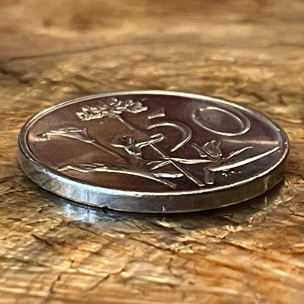Calla Lily, African Lily, Bird of Paradise Flower 50 Cents South Africa Authentic Coin Money for Jewelry (Arum Lily) (Crane Flower)