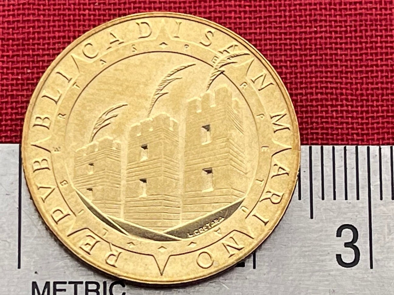 Columbus with Telescope, Compass and Stars 200 Lire San Marino Authentic Coin Money for Jewelry (Discovery of America) (1992) (Navigation)