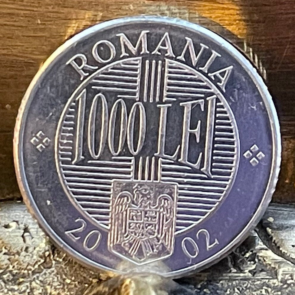 Saint Constantin Brâncoveanu 1000 Lei Romania Authentic Coin Money for Jewelry and Crafts (Russian Orthodox Church) (Voivode of Wallachia)